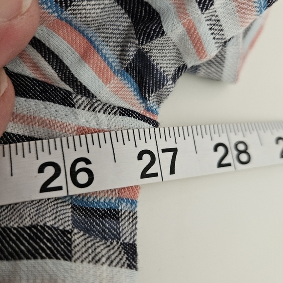 BEN SHERMAN Checked Twill Linen Blend Button Down Shirt Sz XXL NWOT - Picture 6 of 9